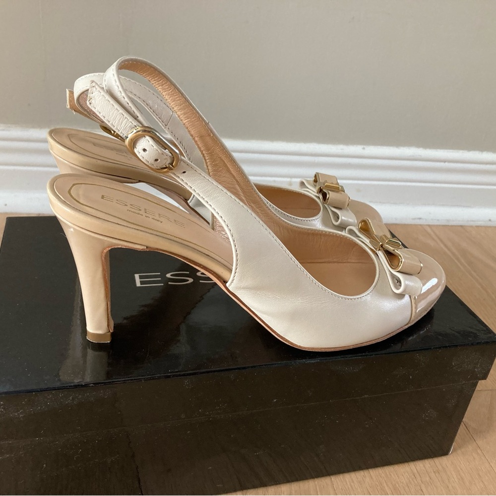 Leather special occasion shoes, made in Italy (ESSERE) size 38 EU or 7-7,5 US.